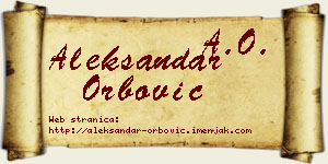 Aleksandar Orbović vizit kartica